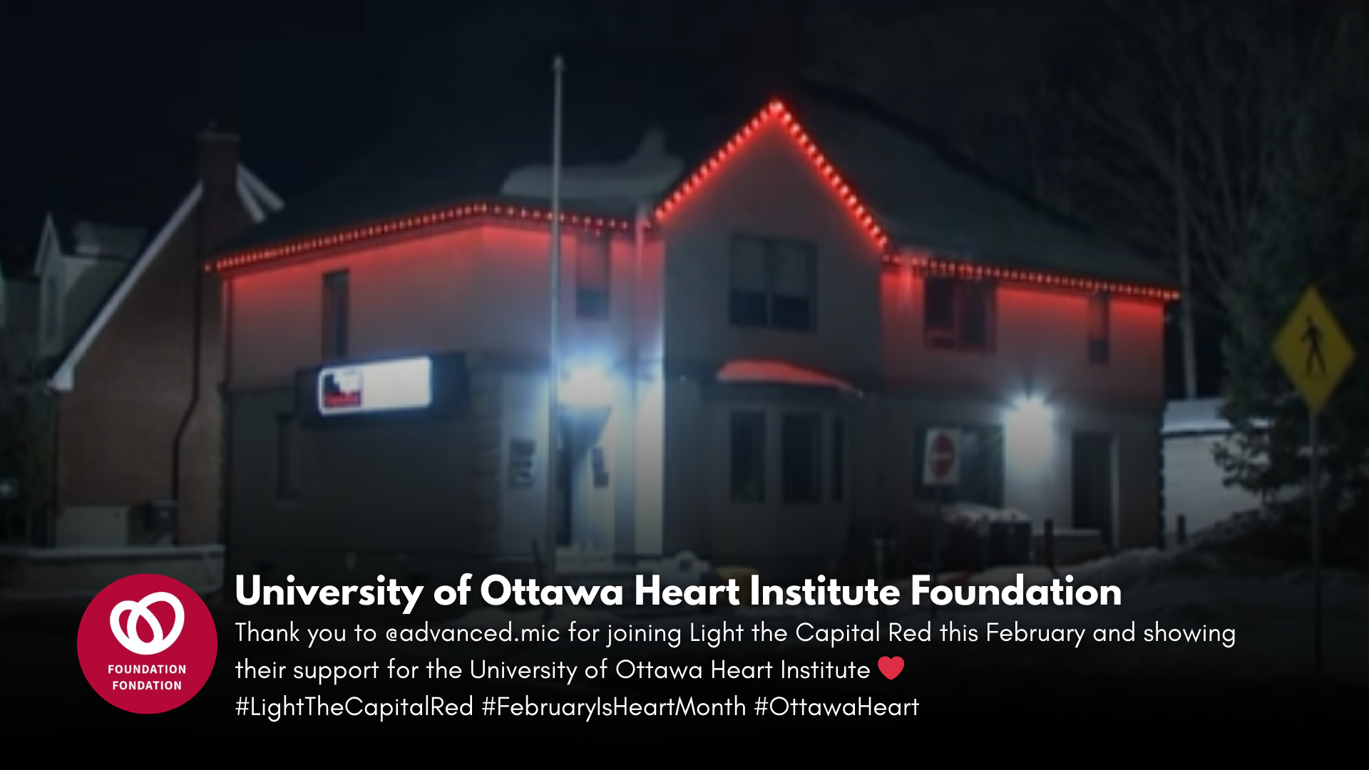 Lighting the Capital Red for Heart Month with the University of Ottawa Heart Institute Foundation